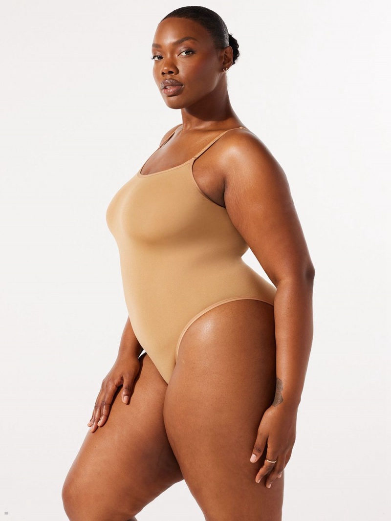 Beige Savage X Fenty Seamless Teddy Women's Bodysuit | OIWKAT439