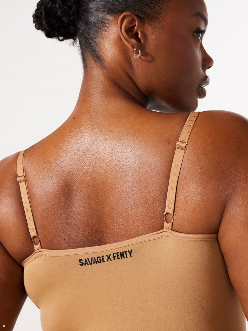 Beige Savage X Fenty Seamless Teddy Women's Bodysuit | OIWKAT439