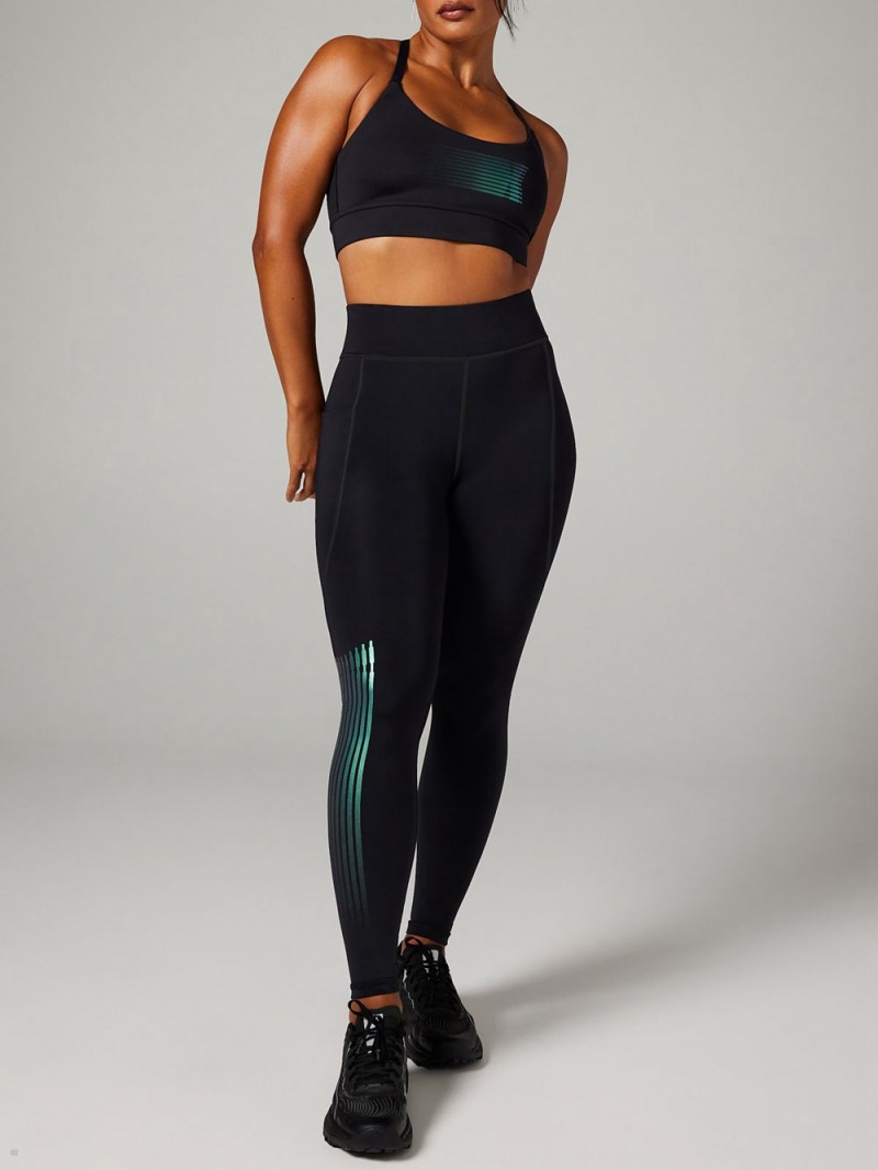 Black Green Savage X Fenty Band-It High-Waist Women's Leggings | LYIUJO360