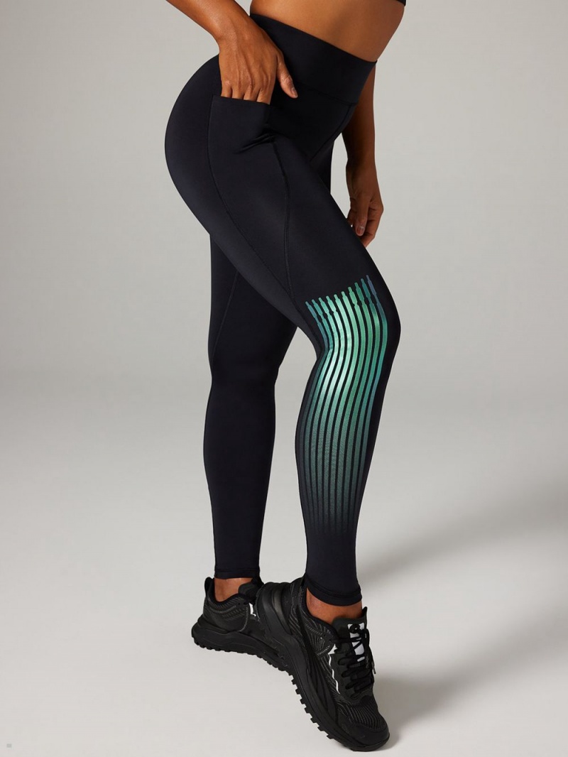 Black Green Savage X Fenty Band-It High-Waist Women's Leggings | LYIUJO360