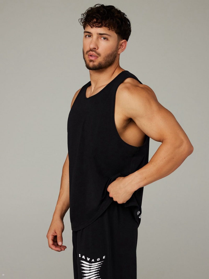 Black Savage X Fenty Bed Of Dreams Sleep Tank Men's Tops | JGLOIX467