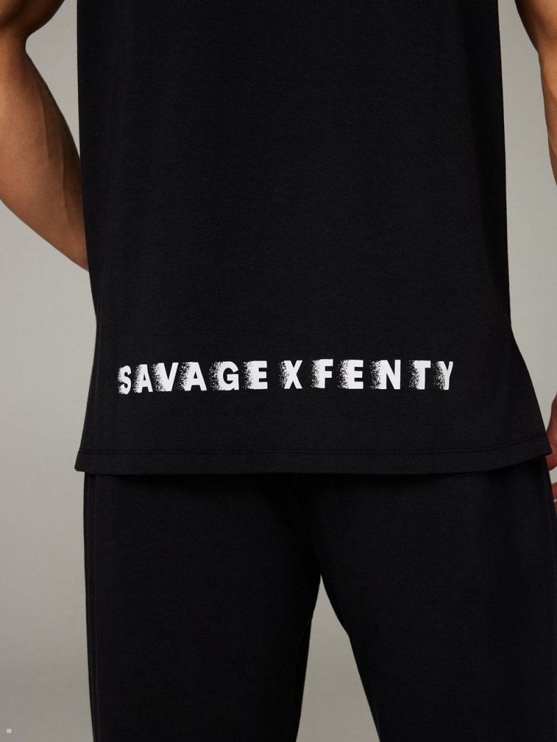 Black Savage X Fenty Bed Of Dreams Sleep Tank Men's Tops | JGLOIX467