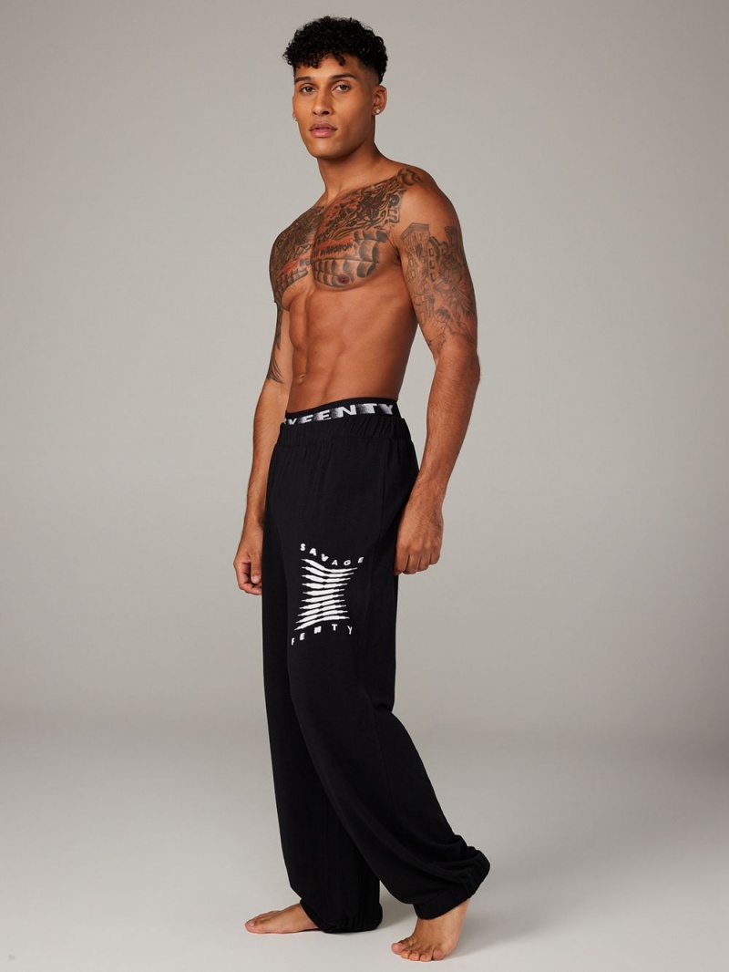 Black Savage X Fenty Bed Of Dreams Sleep Men's Pants | SWKPID178