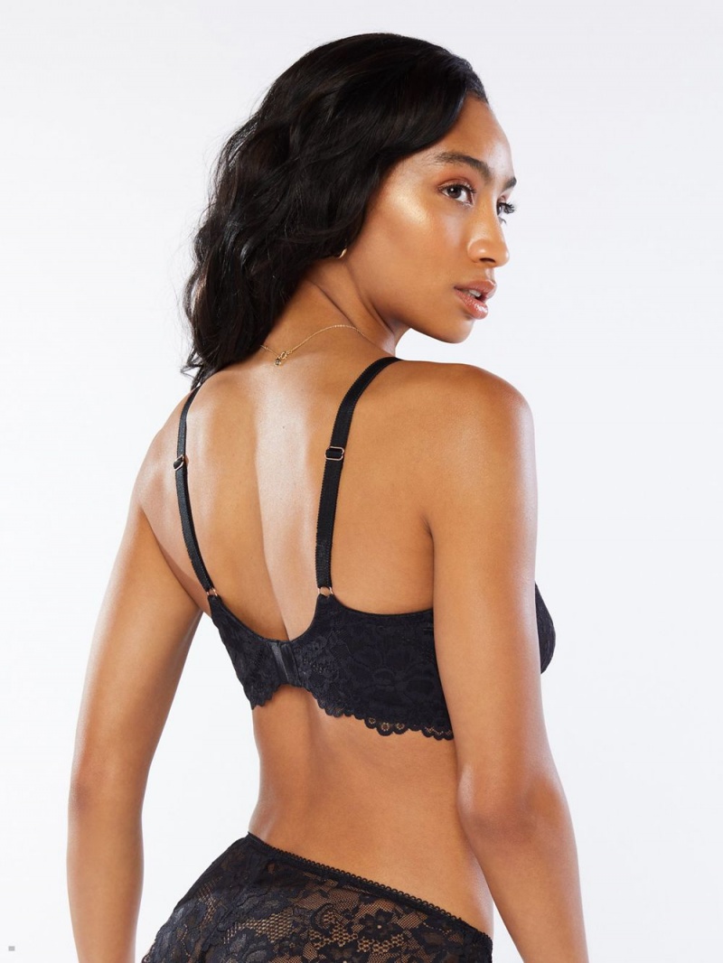 Black Savage X Fenty Floral Lace Women's Unlined Bra | SRKWDM132