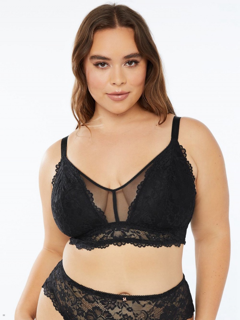 Black Savage X Fenty Floral Lace & Mesh Women\'s Bralettes | RATEBN846