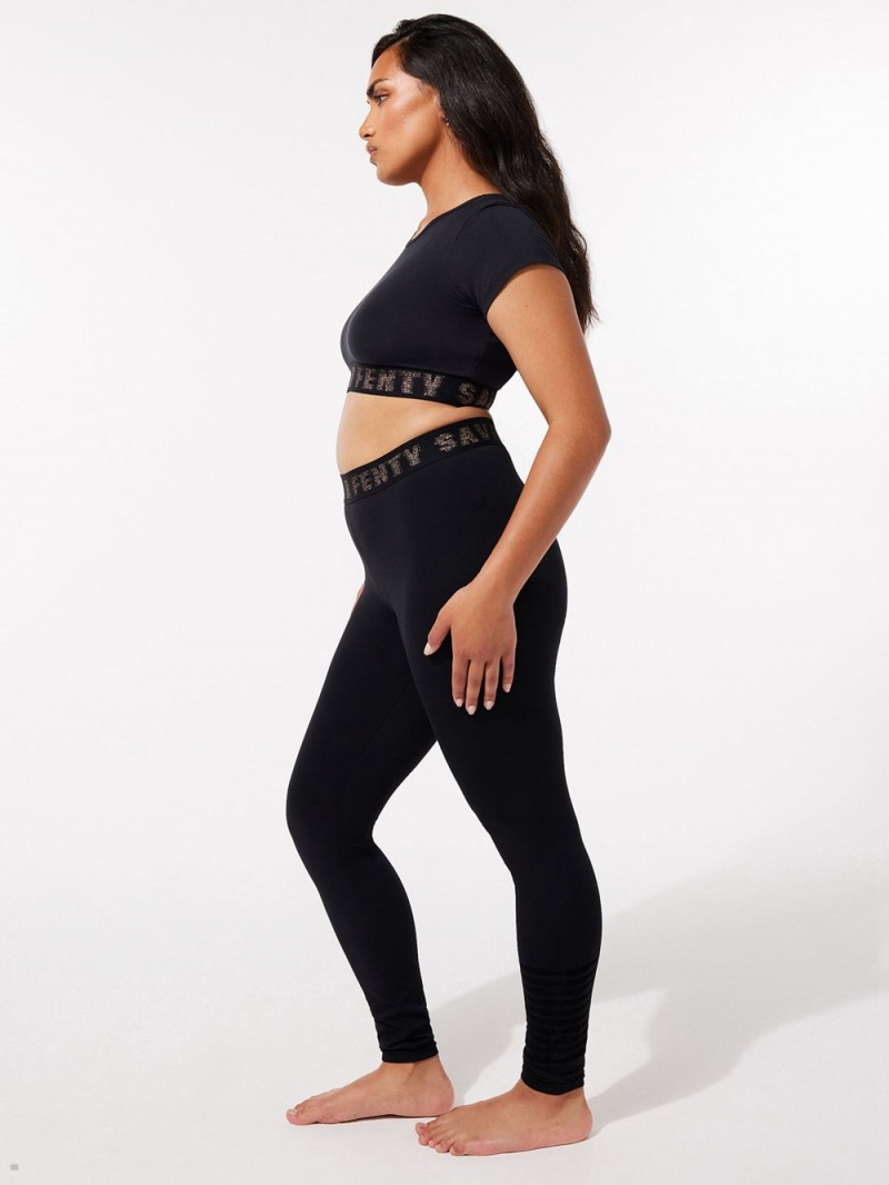 Black Savage X Fenty Forever Savage Jersey Women's Leggings | IJMBWK804