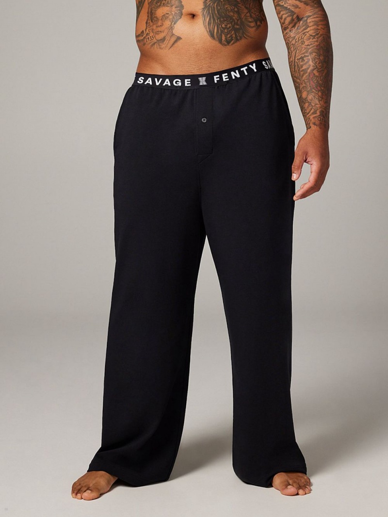 Black Savage X Fenty French Terry Sleep Men\'s Pants | JNFKCS523