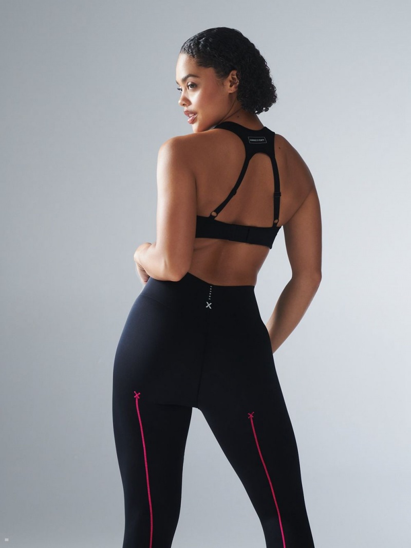 Black Savage X Fenty Hotline Medium-Impact Women's Sports Bra | WTUDVQ701