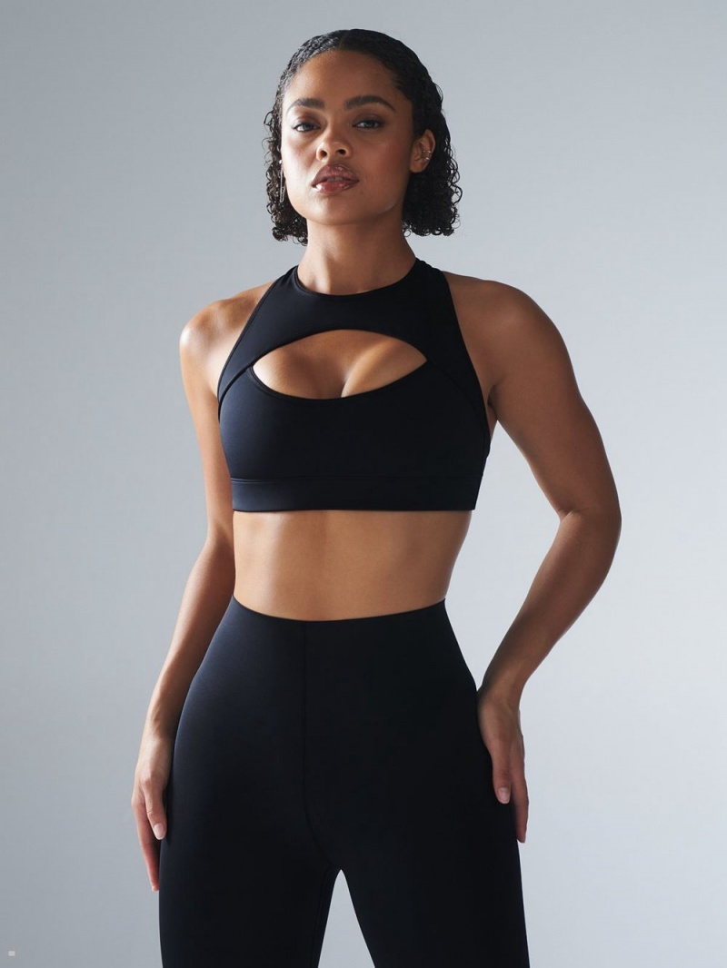 Black Savage X Fenty Hotline Medium-Impact Women\'s Sports Bra | WTUDVQ701