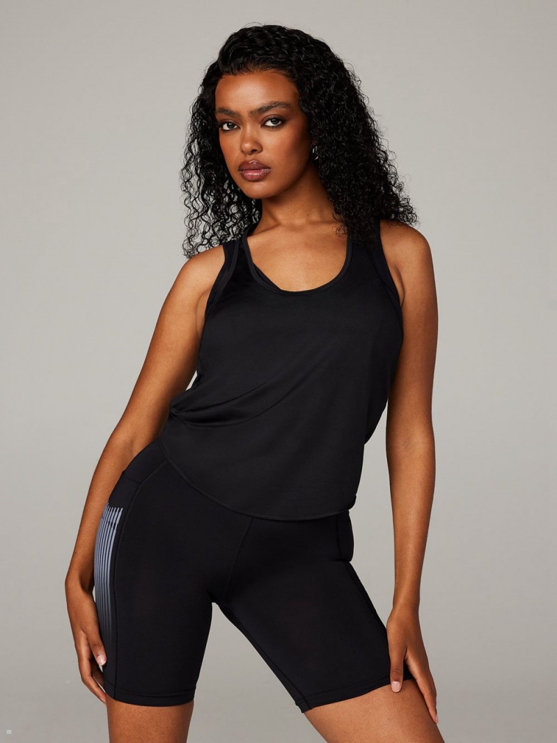 Black Savage X Fenty Light Layer Open-Back Tank Women's Tops | FKLISM352