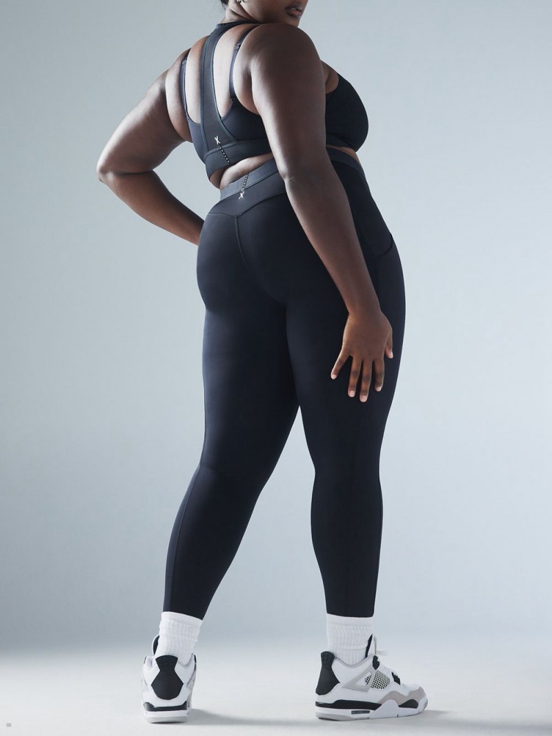 Black Savage X Fenty Lineup High-Waist Pocket Women's Leggings | KTUNPJ839