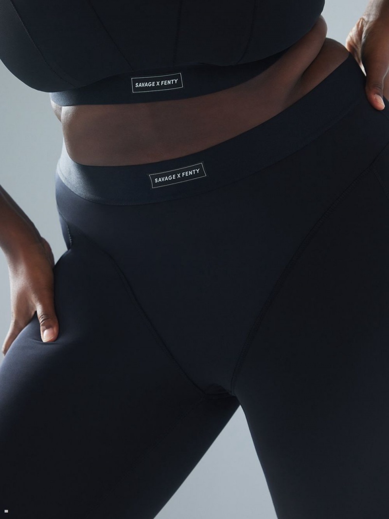 Black Savage X Fenty Lineup High-Waist Pocket Women's Leggings | KTUNPJ839