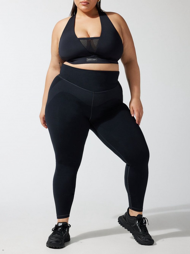 Black Savage X Fenty Locked & Lifted High-Waist Women's Leggings | IKDOYF543