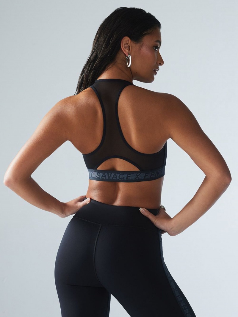 Black Savage X Fenty Main Player Medium-Impact Women's Sports Bra | QLTBEH260