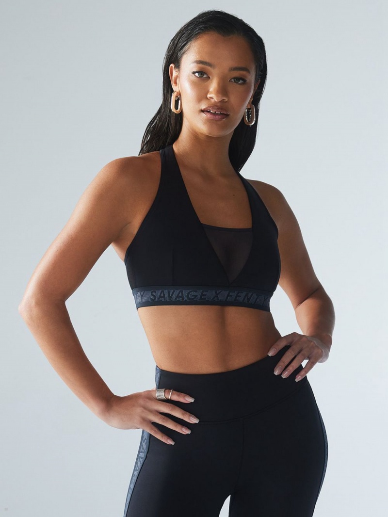 Black Savage X Fenty Main Player Medium-Impact Women's Sports Bra | QLTBEH260