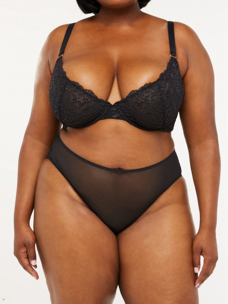 Black Savage X Fenty Mesh Women's Cheeky Panty | ZGFOUH257