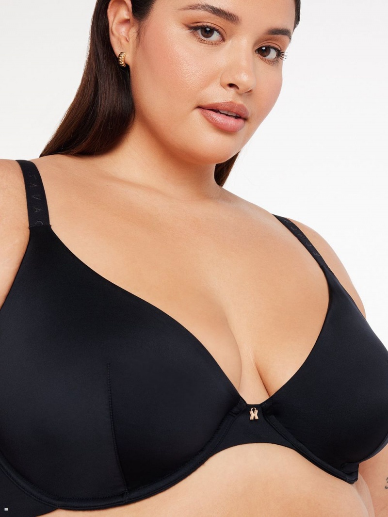 Black Savage X Fenty New Microfiber Plunge Women's Unlined Bra | YXWFQJ218