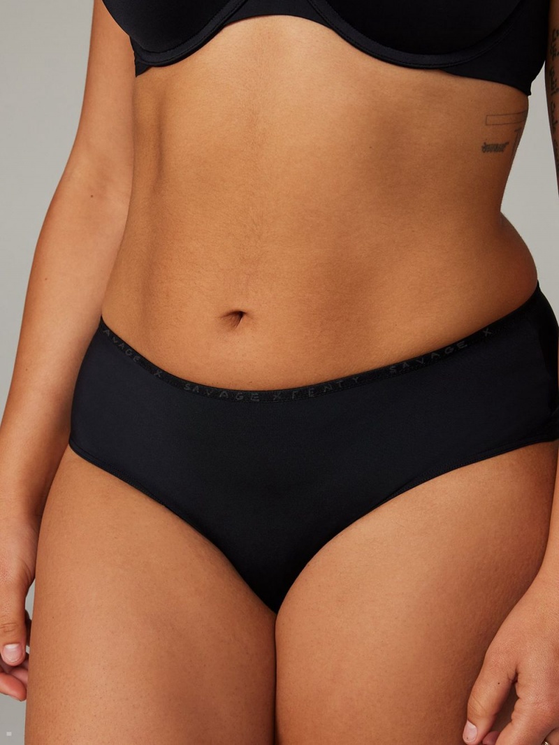 Black Savage X Fenty New Microfiber Women's Hipster Panty | RNQTMX519