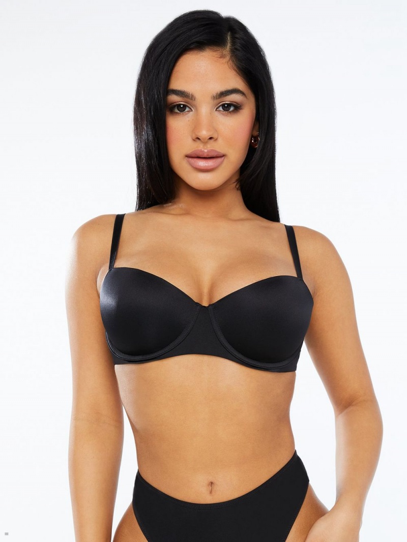 Black Savage X Fenty Not Sorry Microfiber Low-Cut Women\'s Balconette Bra | RTZWPU850