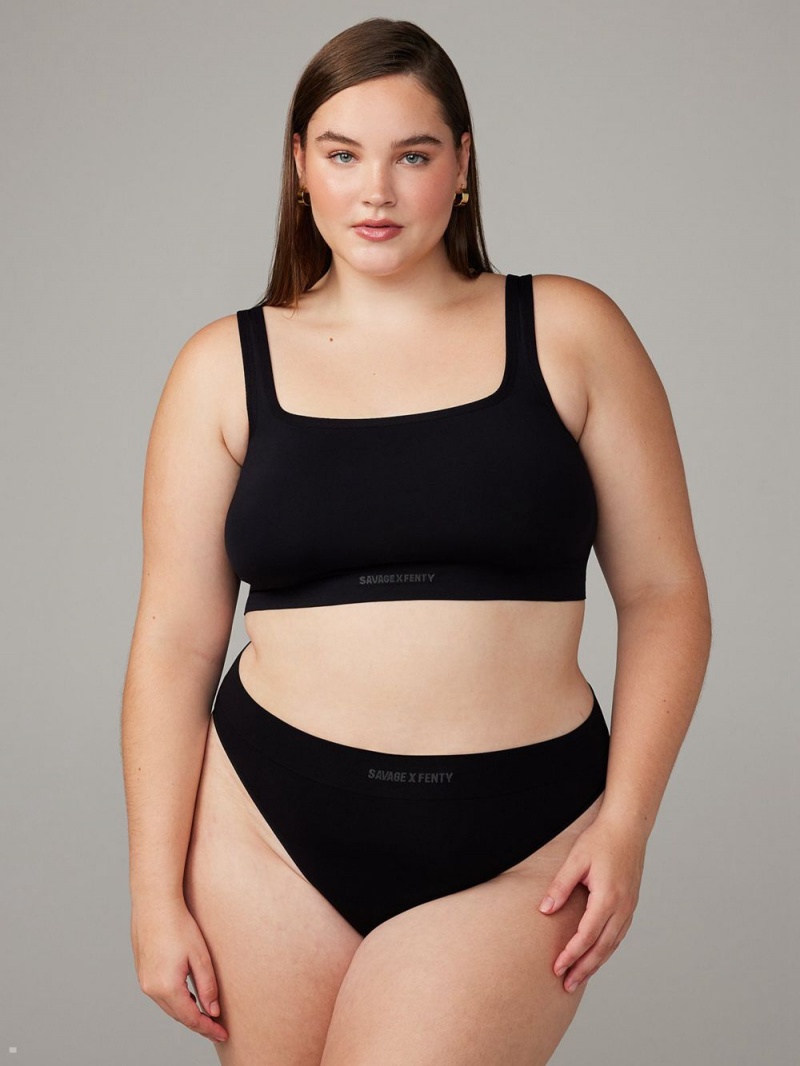 Black Savage X Fenty Seamless Scoop-Neck Women's Bralettes | CKBHVL129