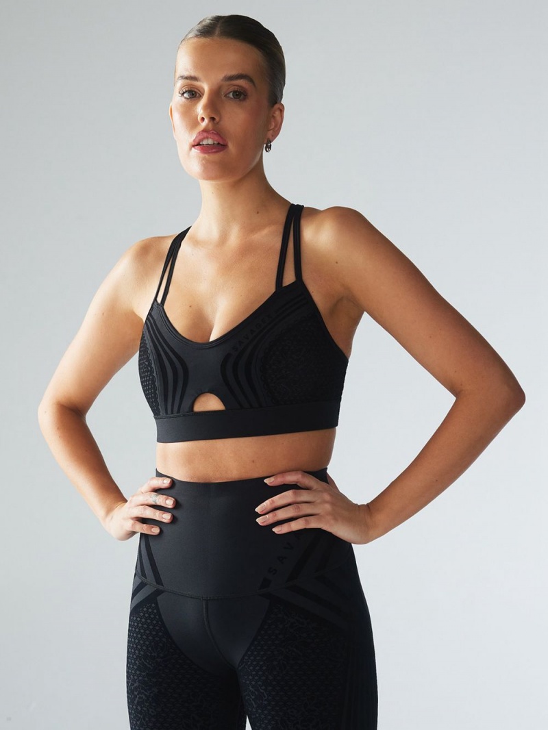 Black Savage X Fenty Special Fx Low-Impact Women's Sports Bra | INKUWZ239