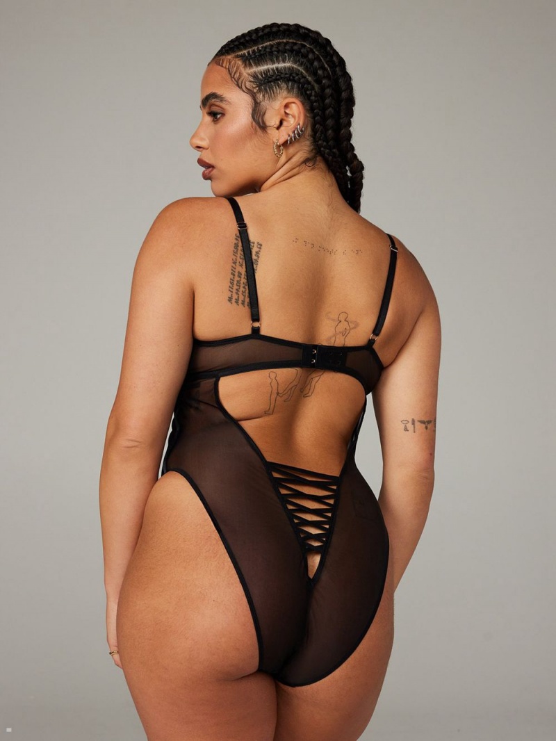 Black Savage X Fenty Wallflower Underwire Teddy Women's Lingerie | LZDREK391