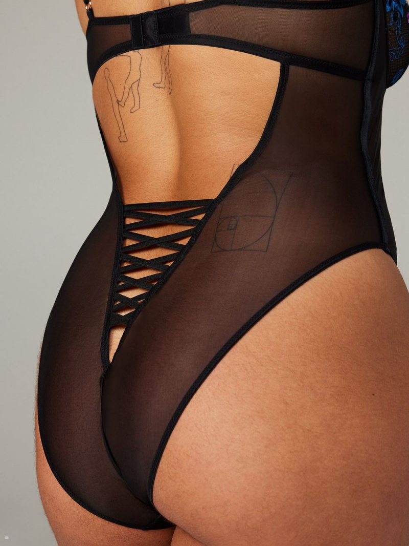 Black Savage X Fenty Wallflower Underwire Teddy Women's Lingerie | LZDREK391