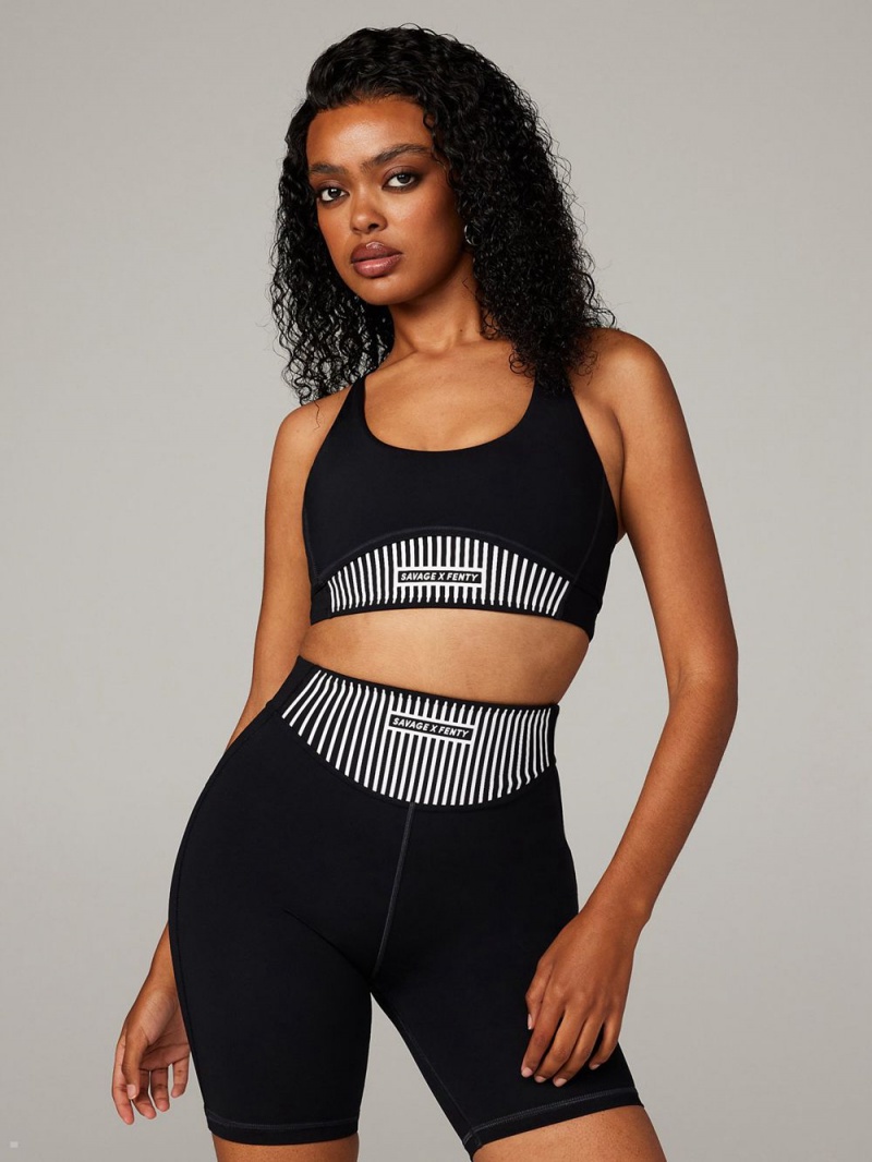 Black Savage X Fenty Xccentuate Low-Impact Women's Sports Bra | VOEDPF720