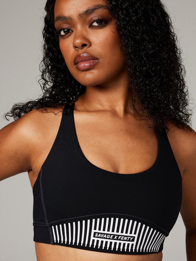 Black Savage X Fenty Xccentuate Low-Impact Women\'s Sports Bra | VOEDPF720