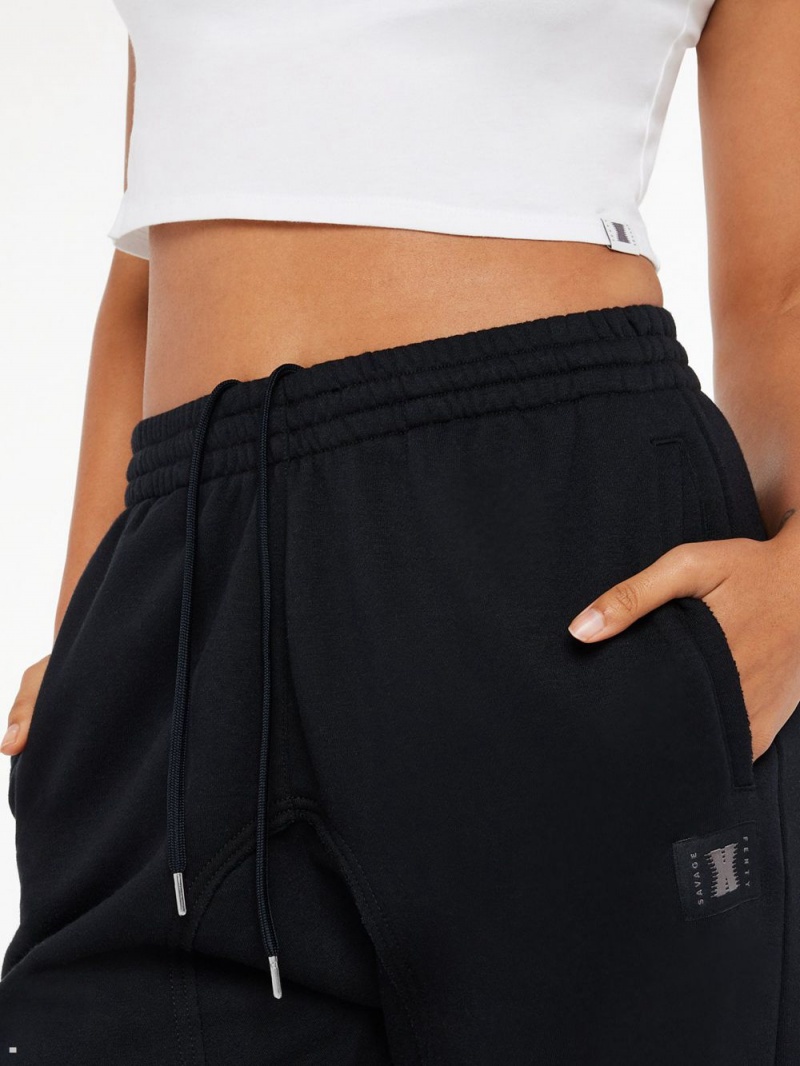 Black Savage X Fenty Xssential Oversized Rolled Cuff Jogger Women's Pants | XFSROP921