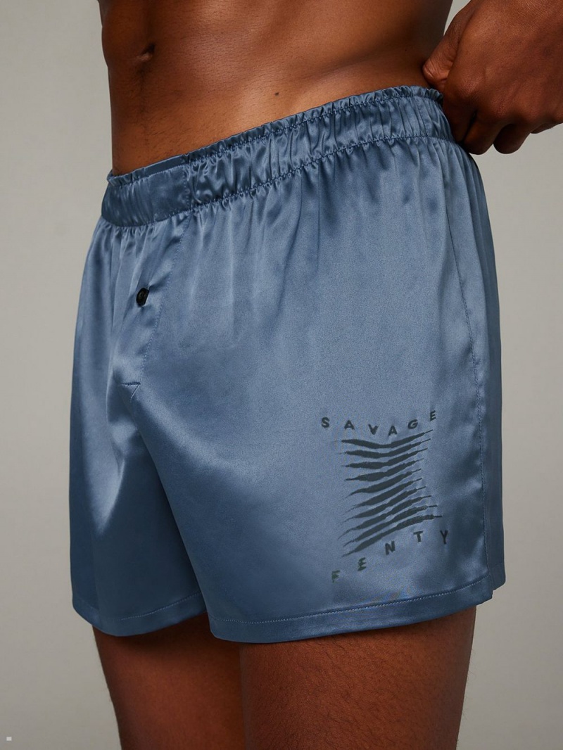 Blue Savage X Fenty Bed Of Dreams Satin Boxers Men\'s Shorts | JWXYEC801