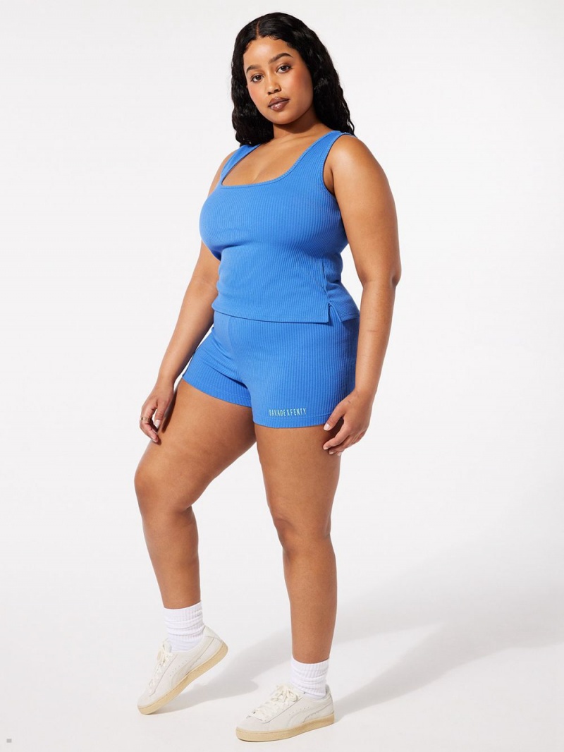 Blue Savage X Fenty Xssential Heavy Rib Booty Women's Shorts | BJYXAN452