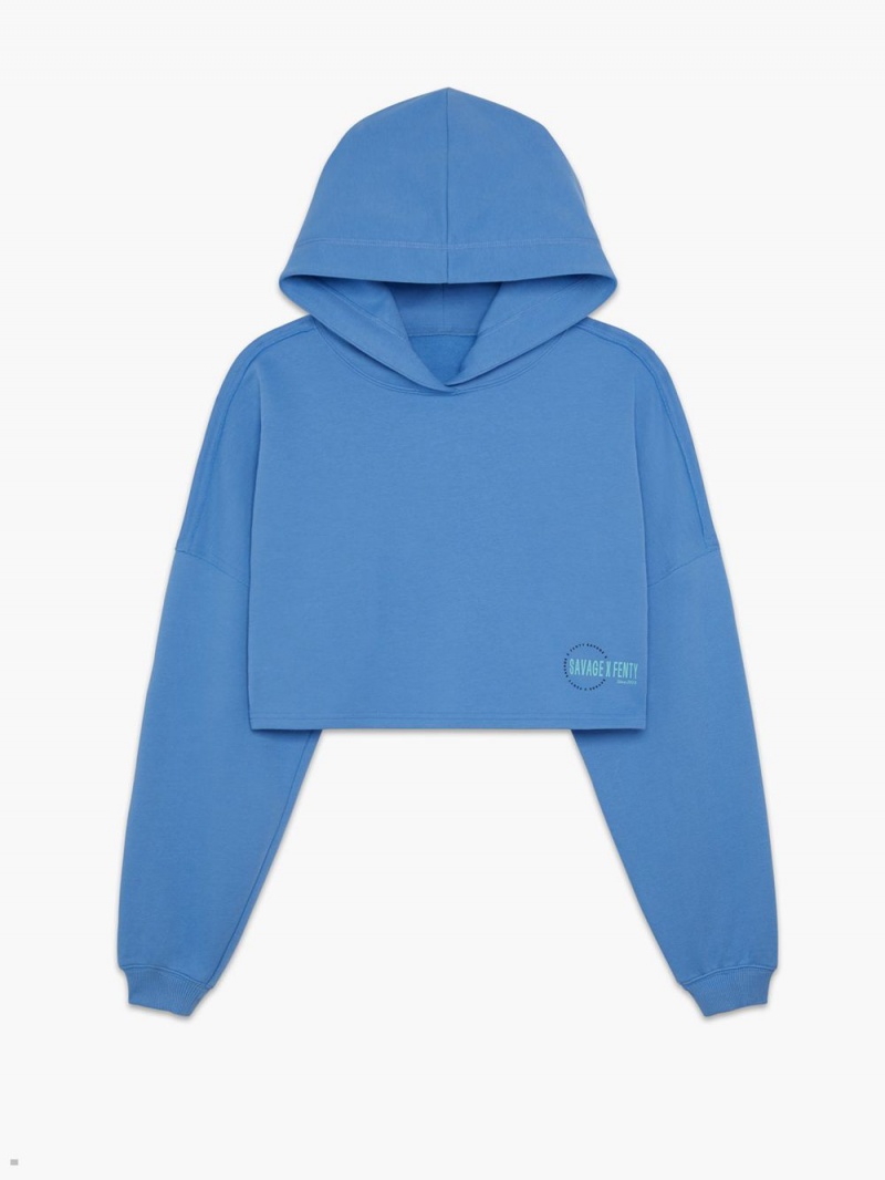 Blue Savage X Fenty Xssential Terry Scope Logo Cropped Women's Hoodie | YTSVQI759