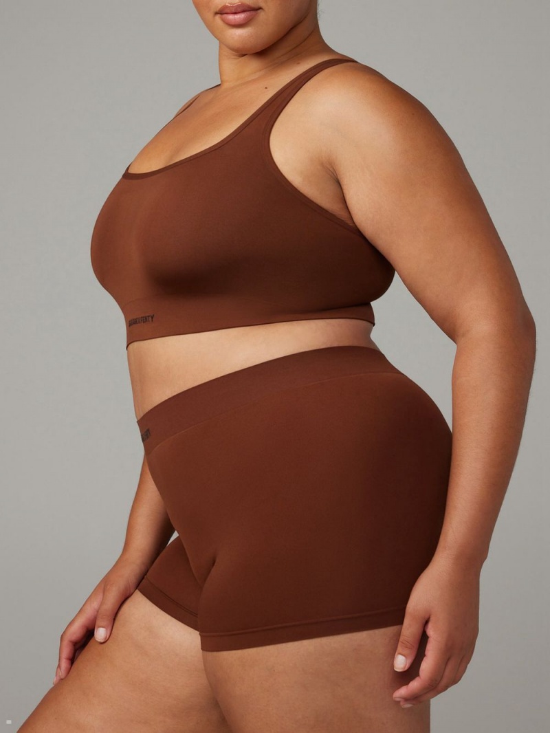 Brown Savage X Fenty Seamless Women's Boy Shorts | TSERVZ049