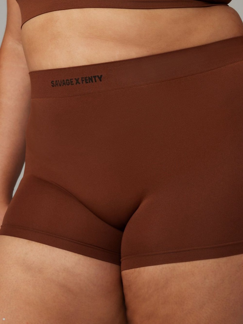 Brown Savage X Fenty Seamless Women's Boy Shorts | TSERVZ049