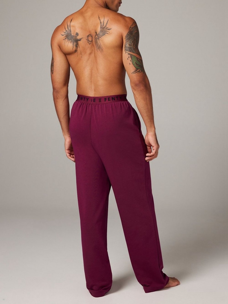 Burgundy Savage X Fenty French Terry Sleep Men's Pants | XDJCBH751