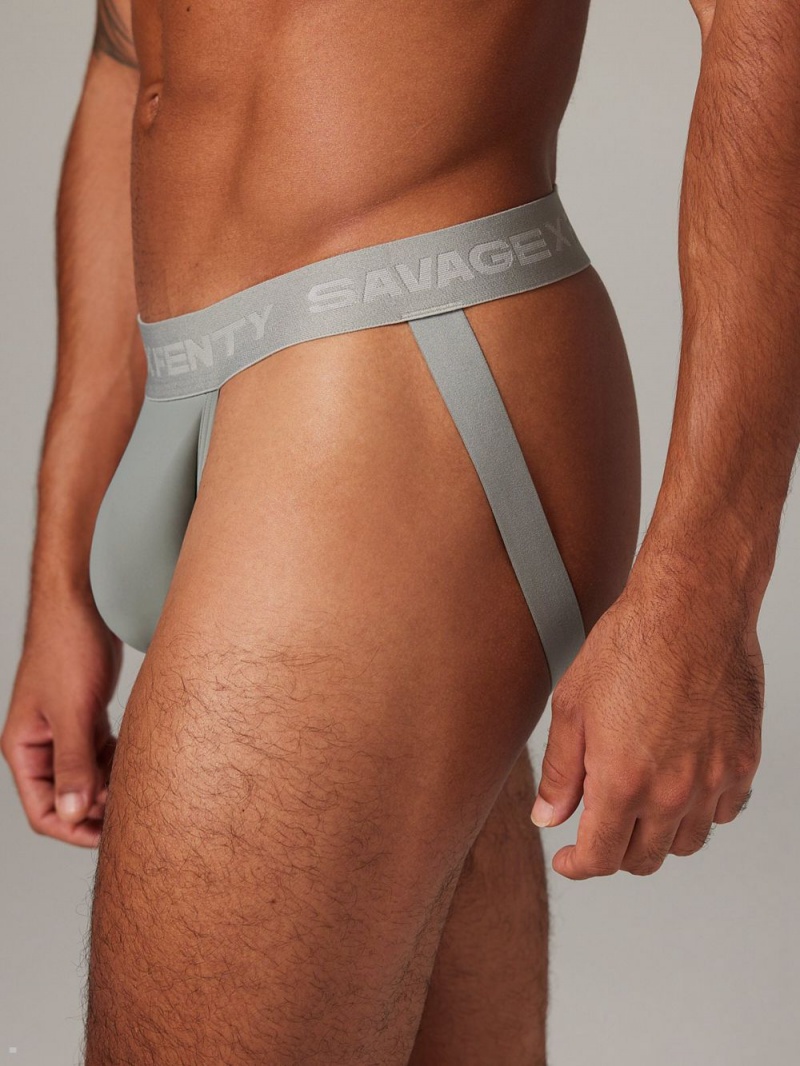 Deep Grey Savage X Fenty Shadow Fit Jock Strap Men's Briefs | YIJEOG264