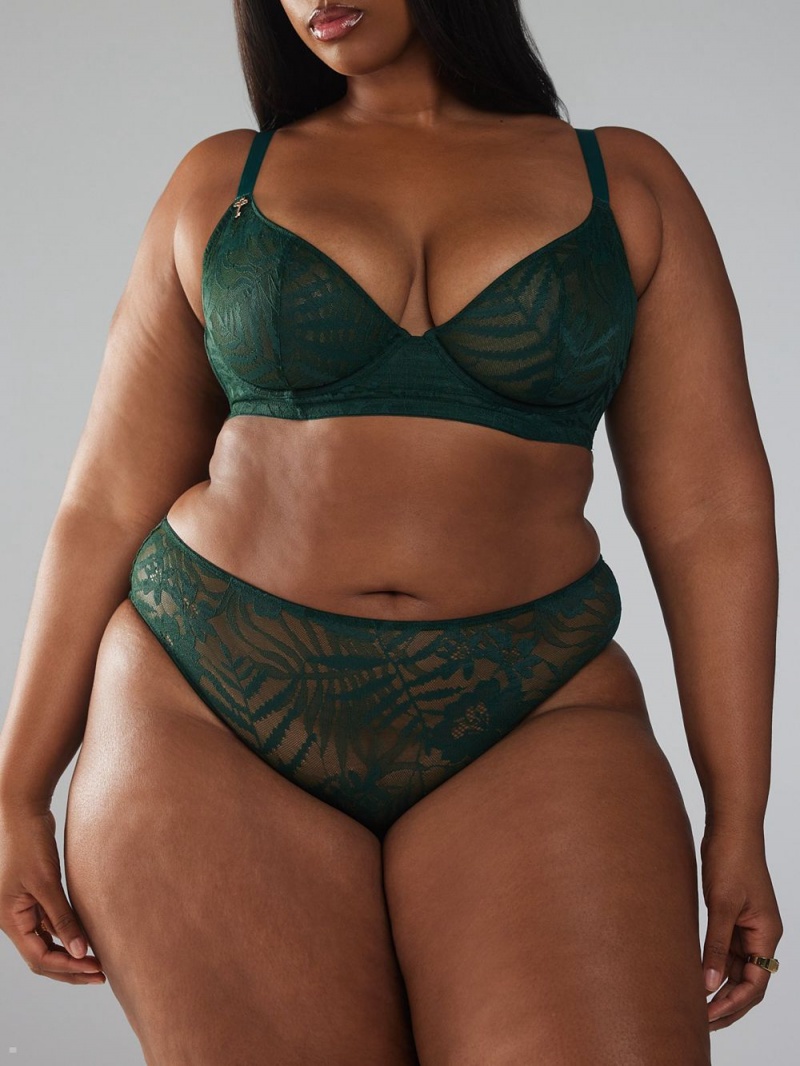 Green Savage X Fenty Shadowplay Lace Women's Cheeky Panty | MWAUZS301