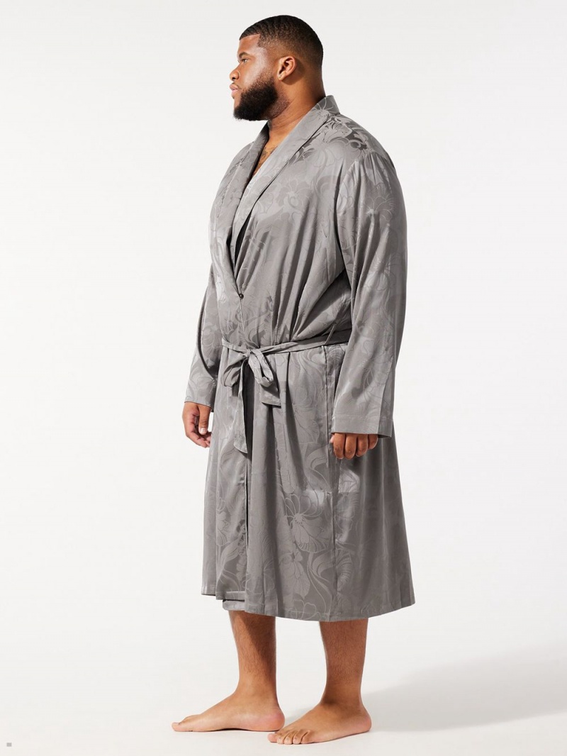 Grey Savage X Fenty Sexties Jacquard Mid-Length Robe Men's Tops | TSZVFA518