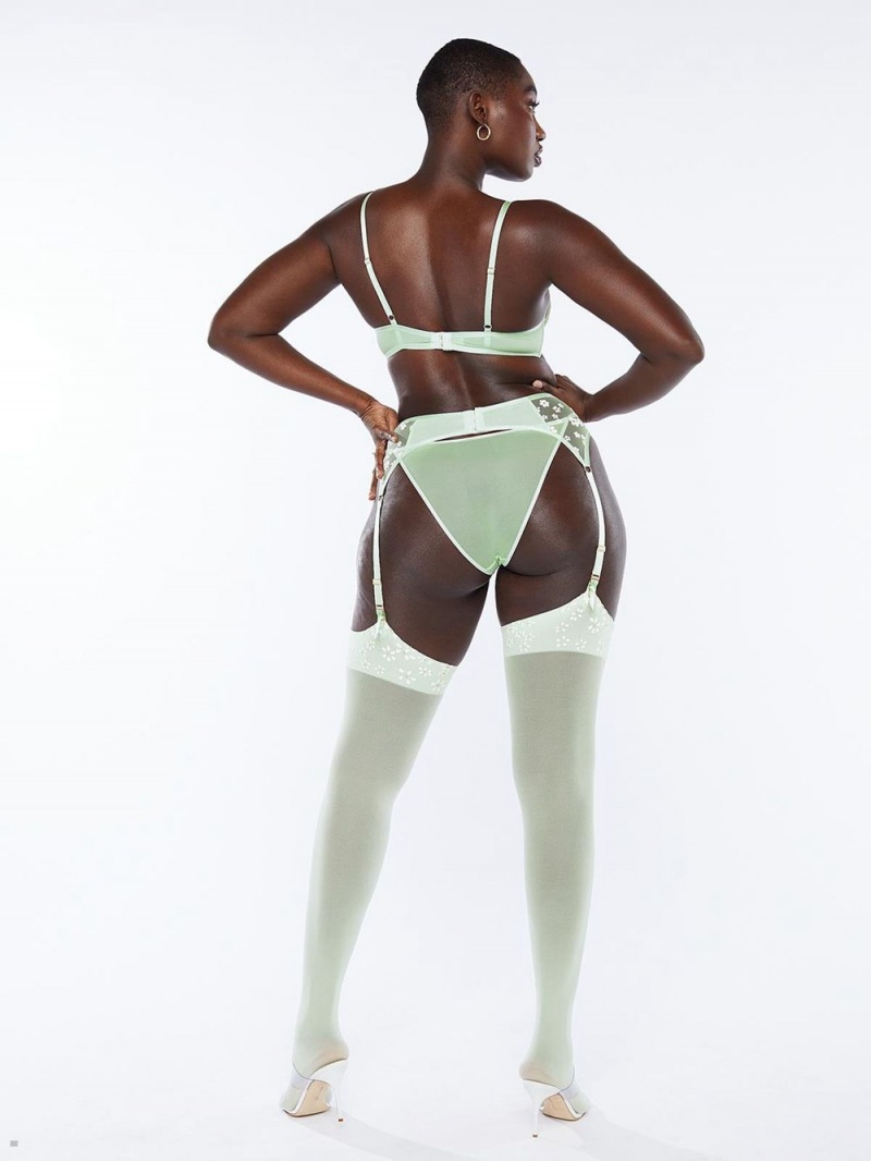 Mint Savage X Fenty Puff Daisy 4-Piece Set Women's Lingerie | XPITLV602