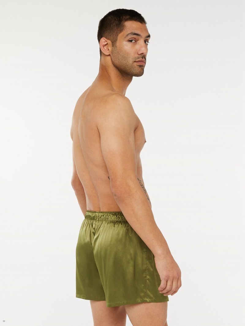 Olive Savage X Fenty Satin Boxers Men's Shorts | GOXPLZ837