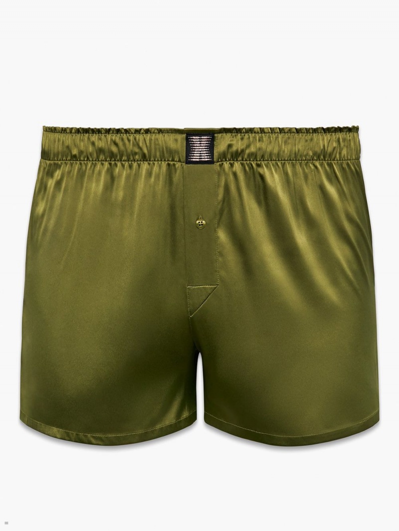 Olive Savage X Fenty Satin Boxers Men's Shorts | GOXPLZ837