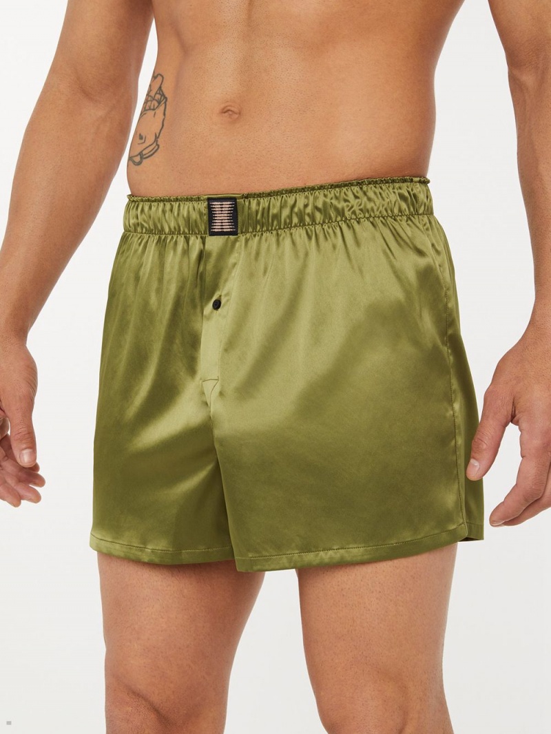 Olive Savage X Fenty Satin Boxers Men\'s Shorts | GOXPLZ837