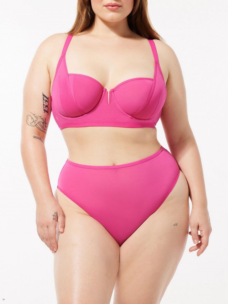 Pink Savage X Fenty See Thru U High-Waist Women's Bikini Panty | ZYQKSI463