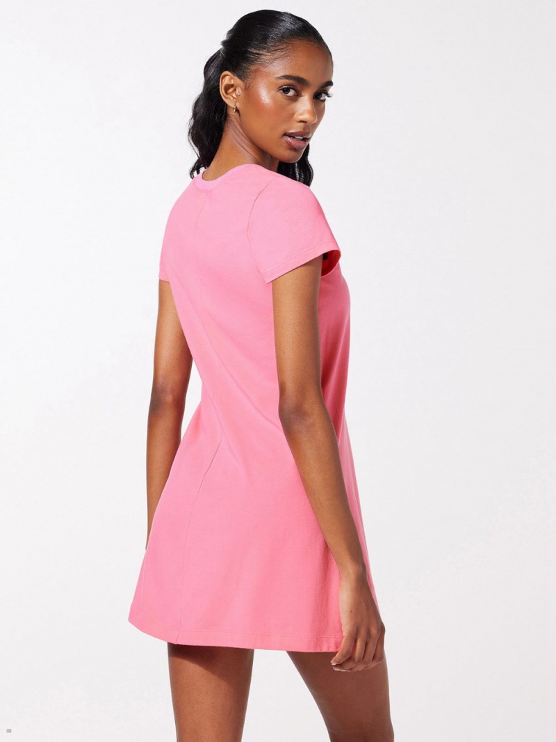 Pink Savage X Fenty Xssential Baby Tee Women's Dress | NRSVYZ429