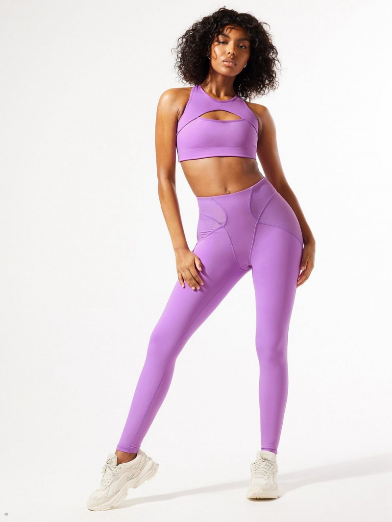 Purple Savage X Fenty Curve Alert High-Waist Rib Women's Leggings | XOJCED954