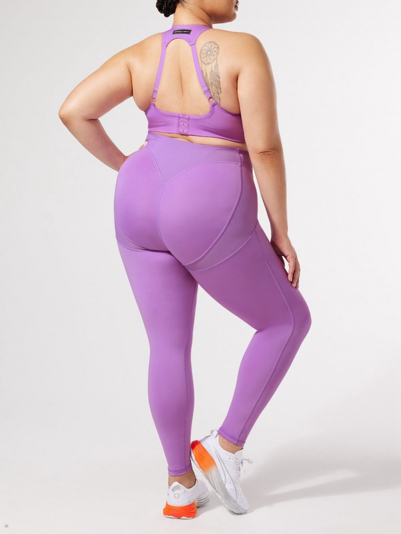 Purple Savage X Fenty Curve Alert High-Waist Rib Women's Leggings | XVIFOH264