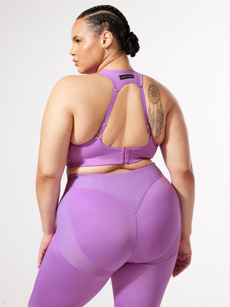 Purple Savage X Fenty Hotline Medium-Impact Women's Sports Bra | QASTKO490