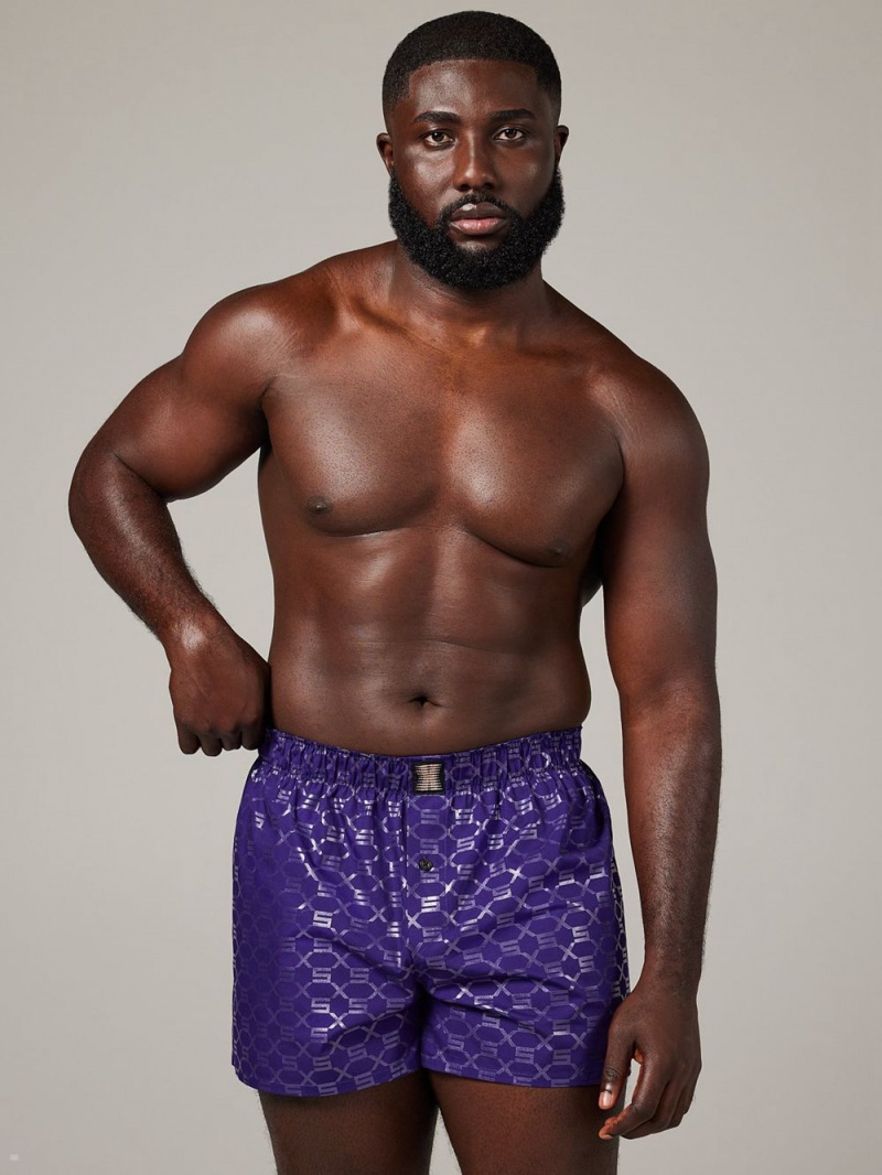 Purple Savage X Fenty Knight Shift Cotton Boxers Men's Shorts | RCKJLA562