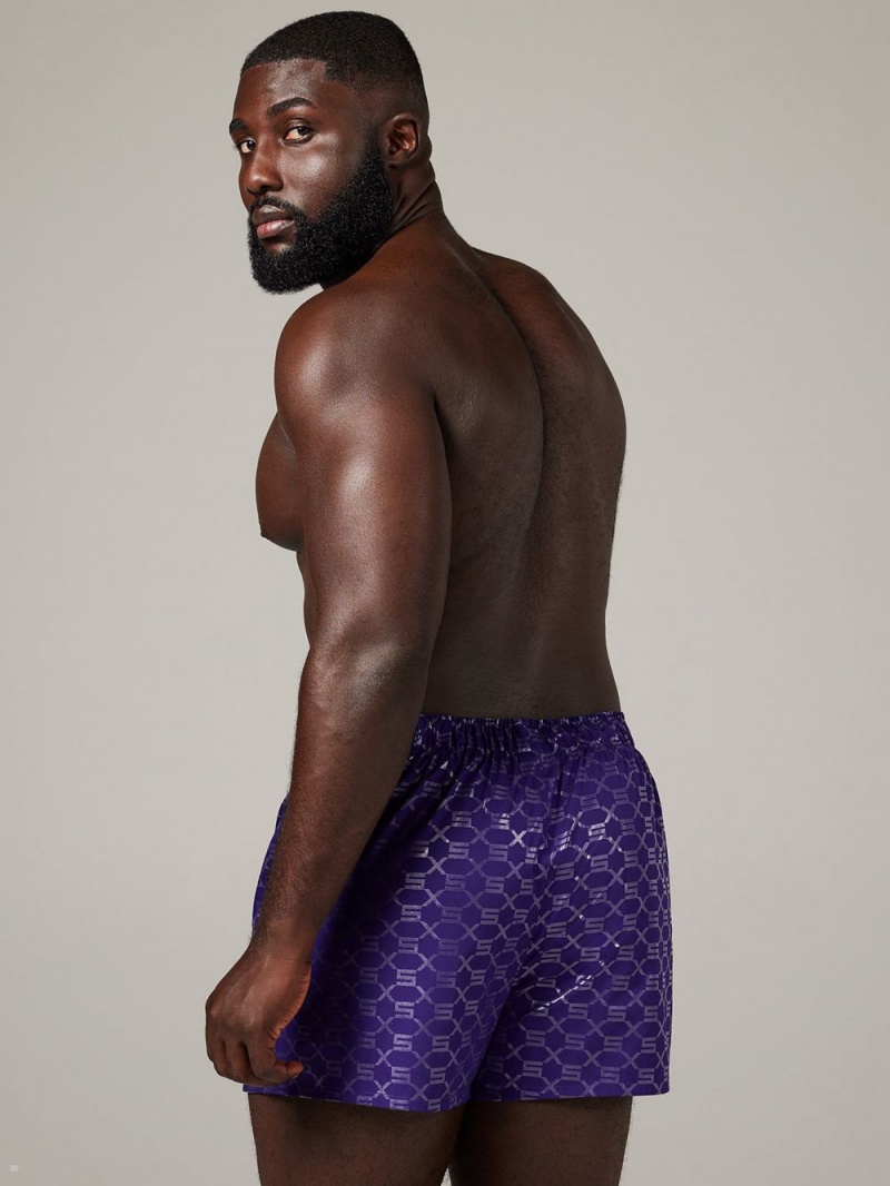 Purple Savage X Fenty Knight Shift Cotton Boxers Men's Shorts | RCKJLA562